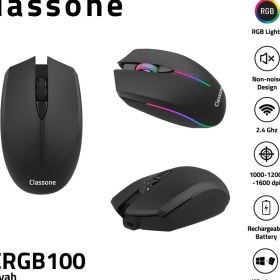 Resim Classone CRGB100 2.4 Ghz Kablosuz Mouse - Siyah- 