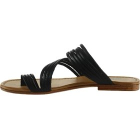 Resim Bueno Shoes Siyah Deri Kadın Düz Terlik 