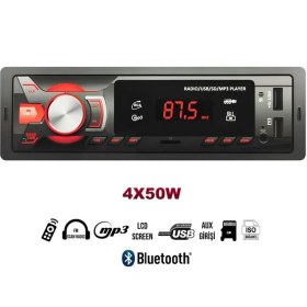 Resim Aguilas 2 Yıl SN-202 Çift Usb'li Bluetooth Oto Teyp Araba Teyibi Kumandalı Oto Teyip Mp3 Çalar Amfi Çıkışlı 