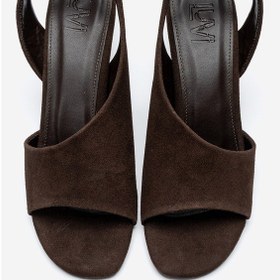 Resim Luvishoes Zyra Kahverengi Süet Kadın Dolgu Topuklu Ayakkabı 