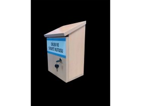 Resim Panda 37X24X16 Kilitli Ahşap Dilek ve Şikayet Posta Kutusu 