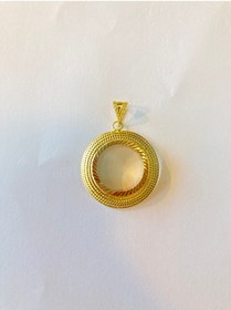 Resim ÖZDEN KUYUMCUSU Altın Çerçeveli Yarım Altınlık Kolye Ucu 
