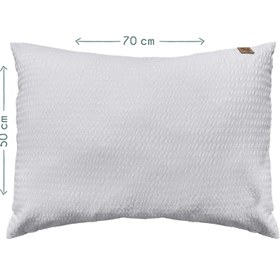 Resim Gofre Poplin %100 Organik Pamuk Çocuk Yastık Kılıfı 50 x 70 cm Gri 