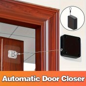 Resim 1 adet LOVGEKOE 400g Deliksiz Otomatik Sensörlü Kapı Kapatıcı - Ayarlanabilir Çelik İp, Matkap Gerektirmeyen Kurulum, Sürgülü Ekran/Fırtına Kapıları için Ağır Hizmet Tipi Tampon - Konut & Ticari Kullanım (Yatak Odası/Ev/Ofis), Minimalist Tasarım, Sağlam Montaj Plakası, Dayanıklı Yapı 