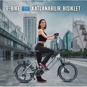 Resim AsVIVA B13M Ortadan Motorlu Katlanabilir Elektrikli Bisiklet – 36V Samsung Batarya, Gri, 20” Jant 