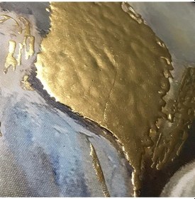 Resim Ayna Çerçeveli Varak Işlemeli Çiçekli Kanvas Tablo 