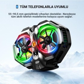 Resim Coofbe Yarı İletken Soğutmalı Çift Fanlı Telefon Soğutucu Soğutma Radyatörü Tüm Telefonlara Uyumlu 