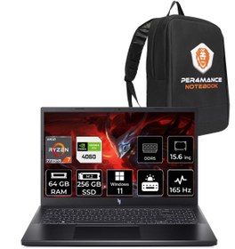 Resim ACER Nitro V15 R7-7735HS 64GB 256GB SSD RTX4060/8GB 15.6'' 165Hz FHD W11P & PER4 ÇANTA 