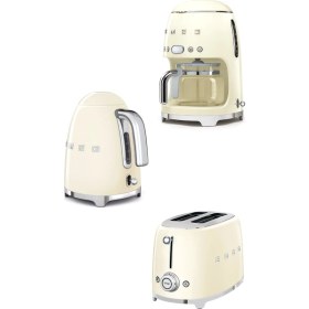 Resim smeg 50's Style Krem Renkli Kettle, Ekmek Kızartma Makinesi ve Filtre Kahve Makinesi Seti 