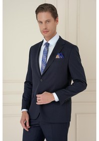 Resim Efor Slim Fit Çift Yırtmaç Mono Yaka Klasik Lacivert Takım Elbise Tk 912 Lacivert 