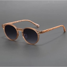 Resim Elmpaly Brown Unisex Yuvarlak Gözlük Tam Çerçeve Polycarbonate Boho Tarzı Spor Günlük Aksesuar 12+ 