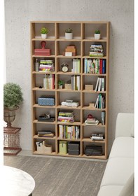 Resim Çok Raflı Kitaplık Kütüphane Raflı Dekoratif Kitaplık Geniş Kitaplık Beyaz 