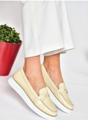 Resim Fox Shoes P555100003 Bej Hakiki Deri Günlük Kadın Ayakkabı 