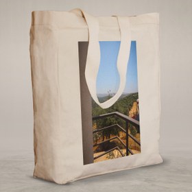 Resim Knitted Handle Canvas Bag - 1 