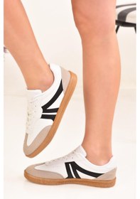 Resim Kadın Günlük Spor Ayakkabı Sneaker Beyaz- Siyah 