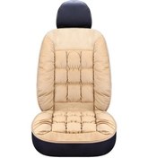 Resim Novahub Bej Koltuk Kılıfı Evrensel Ön Araba Peluş Yastık Otomatik Yumuşak Ped Mat 