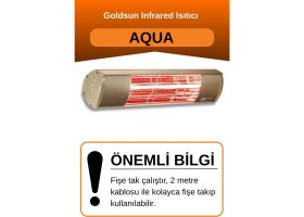 Resim Goldsun Aqua 1500 Watt GSA15 Kumandasız Suya Dayanıklı Elektrikli İnfrared Isıtıcı-Bej 