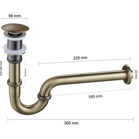 Resim Fause Pop-up Basmalı Paslanmaz Çelik Metal Lavabo Sifonu Antik Eskitme Ksf101-a Antik 