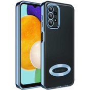 Resim Fibaks Samsung Galaxy A13 4g Kılıf Kamera Lens Korumalı Şeffaf Renkli Logo Gösteren Parlak Kapak 