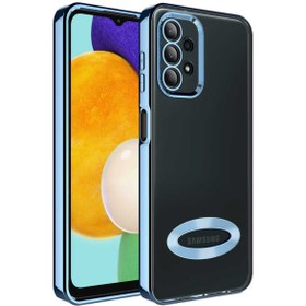 Resim Fibaks Samsung Galaxy A13 4g Kılıf Kamera Lens Korumalı Şeffaf Renkli Logo Gösteren Parlak Kapak 