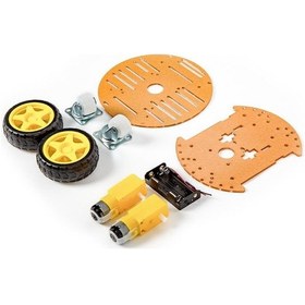 Resim 2WD Smart Robot Araba Yuvarlak Şase Tekerlekli Araba Seti 