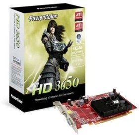 Resim Powercolor Ati HD3650 1GB 128Bit GDDR2 (DirectX 10.1) CRT DVI PCI-E x16 2.0 Ekran Kartı 