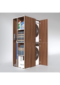 Resim Kenzlife Çamaşır-Kurutma Makinesi Dolabı Kapaklı Foka Sol Cvz 180*090*60 Banyo Arkalıksız Çok Renkli 