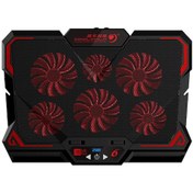 Resim Samdoo "coolcold K38 Taşınabilir 6 Fanlı Sessiz Laptop Soğutucu Standı - Ergonomik Ve Ayarlanabilir" 