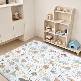 Resim ONELITTLE Ekstra Büyük Katlanabilir Çocuk Oyun Matı - Kaymaz, Temizlemesi Kolay, Alfabe ve Hayvan Tasarımı ile Yumuşak Peluş, Yatak Odası, Oturma Odası ve Açık Hava Kampı için Mükemmel, Kapalı Oyun Matı | Eğitici Oyun Matı | Dayanıklı Oyun Matı, Çocuk Oyun Alanı 