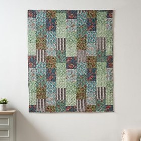 Resim Greenland Home Jasmin Boho Tarzı Ters Çevrilebilir Örtü Yorganı, 127x152 cm, Yeşim Taşı 