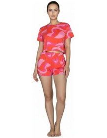 Resim Merlot T-shirt Şort Örme Pijama Takımı Fuşya 