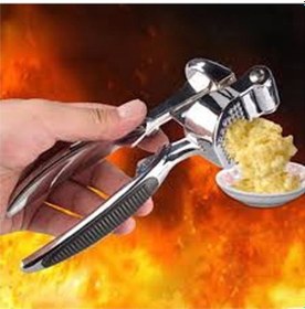Resim Lüks Metal Sarımsak Zencefil Ezici Krom 