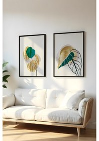 Resim Huhuli Ahşap Siyah Çerçeveli 2 Parça Set Tablo Huhu67 