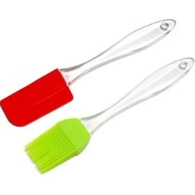 Resim Tamu Silikon Yumurta Fırçası ve Spatula 2'li Set 