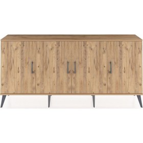 Resim Arges Konsol 3 Raflı 4 Kapaklı 176x30x83 Çam-çam/çam Çam/çam 