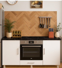 Resim 140lık Ankastre Fırın Ocak Dolabı,kahve Köşesi,çok Amaçlı Mutfak Dolabı Siyah - Beyaz 