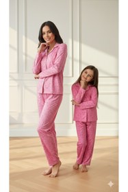 Resim ARN HOMEWEAR ARNHOMEWEAR anne-kız kombini yumuşacık milan kumaş pijama takımı (tek takım fiyatıdır) 