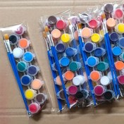 Resim 12 Renkli Akrilik Boya Seti Fırçalarla - Canlı, Toksik Olmayan Sanat Kiti DIY Boyama & El İşleri İçin - Halloween, Şükran Günü, Noel, Halloween Duvar Sanatı İçin İdeal Hediye 