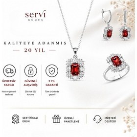 Resim Servi 925 Ayar Gümüş Radiant Baget Set-96 