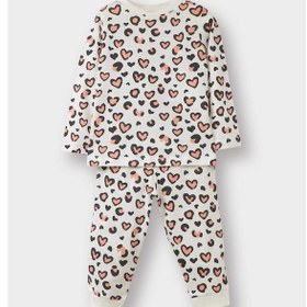 Resim Defacto Kız Bebek Pijama Takımı Desenli Uzun Kollu Penye Üst Uzun Alt E9478a525auer233 Ekru 