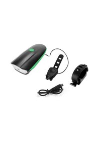 Resim Forte GT 250 Lümen Bisiklet Ön Farı 2 İn 1 Korna 140 db Xbyc 6163 Usb Şarjlı Yeşil Siyah 