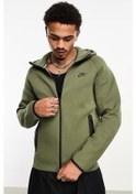 Resim Nike Tech Fleece Full Zip Windrunner Hoodie Green Kapüşonlu Unisex Sweatshirt Haki Yeşil 