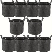 Resim 10 adet 11.36/18.93/26.5/37.85/56.78 L Güçlendirilmiş Kalınlaştırılmış Yükseltilmiş Şişme Yeniden Kullanılabilir Bitki Torbaları Tutacaklarla, Ağır Hizmet Kalın Non-Woven Kumaş Saksılar, Düşük Basınçlı Bitki Eğitimi Meyve, Sebze, Patates, Domates, Havuç, Soğan ve Çiçekler için Çok Amaçlı Halkalar, Siyah 