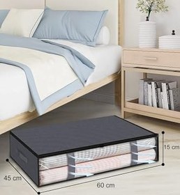 Resim 6 Adet Pencereli Gri Baza Altı Yastık Yorgan Kazak Hurcu / 60x45x15 