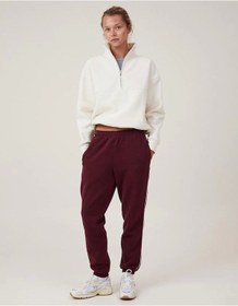 Resim Tua Moda Oversize Yarım Farmuarlı Yakalı Basic Sweatshirt - Beyaz Beyaz 