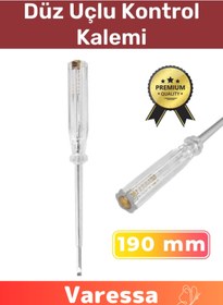 Resim Genel Markalar Premium Vida Atölye İş Ofis Ev Uzun Dayanıklı Sağlam Tornavida Düz Uçlu Kontrol Kalemi 190 mm 