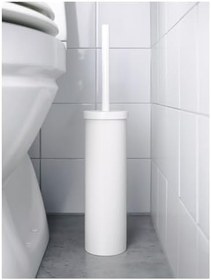 Resim IKEA Tuvalet fırçası "Enudden" değiştirilebilir fırçalı tuvalet fırçası - çelik - beyaz - Uzunluk: 48 cm - Çap: 9,7 cm 