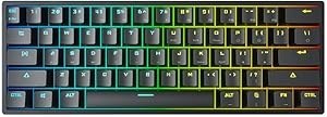 Resim Valkyrie Leaven K620 Blue Switch Mekanik Gaming Oyun Klavyesi RGB 61 Key Mavi Tuş Type-C Klavye Siyah 