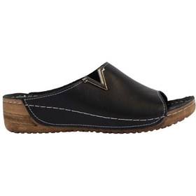 Resim Napa Shoes Hakiki Deri Yumuşak Taban Rahat Günlük Kadın Terlik Napa-211 Siyah 