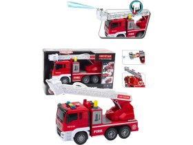 Resim Farbu Oyuncak Sesli Işıklı Pilli Merdivenli Full Fonksiyon Su Püskürtme Oyuncak Eğitici Itfaiye Arabası 
